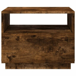 Berkfield Coffee Table With Led Lights Smoked Oak 50X49X40 Cm - thumbnail 7