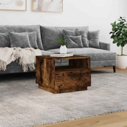 Berkfield Coffee Table With Led Lights Smoked Oak 50X49X40 Cm - thumbnail 4