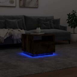 Berkfield Coffee Table With Led Lights Smoked Oak 50X49X40 Cm - thumbnail 5