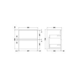Balterley Mavesyn Contemporary 2 Drawer Wall Hung Vanity Unit With Worktop, Satin White, 500mm - thumbnail 2