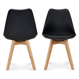 Bravich Rocco Tulip Dining Chair - Black - Set Of 2 - thumbnail 1