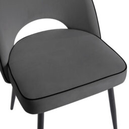 Home Detail Tilly Velvet Dining Chair Set Of 2, Grey - thumbnail 4