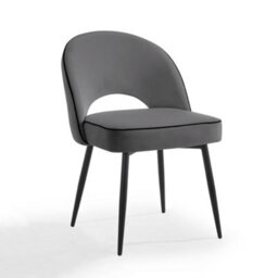 Home Detail Tilly Velvet Dining Chair Set Of 2, Grey - thumbnail 2