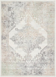 Livabliss Roma-Vintage Grey Brown Green Traditional Boho Living Dining Bedroom Rug 200 X 275 Cm Easy Care, Non Shedding