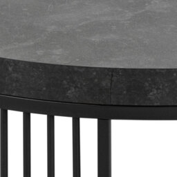 Wyld Haus Dublin Black Marble Effect Round Coffee Table With Black Steel Base - thumbnail 6