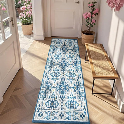 Oxford Homeware Printed Rug, Non-Slip Pet Friendly, Living Room Rugs And Hallways Runner, (Luna, 80X150Cm)