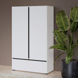 Arte  Kross 89Cm Highboard Cabinet In Crisp White - Versatile Storage Solution With Shelves And Drawer - thumbnail 3