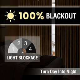 Moonlight Bedding 100%blackout Eyelet Linen Texture Curtain Pair Thermal Energy Efficient For Summer Winter Uk Home (Mink,66X90'') - thumbnail 3