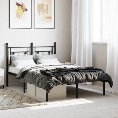 Berkfield Metal Bed Frame Without Mattress With Headboard Black 120X200Cm - image 1