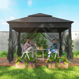 Outsunny Garden Folding Tent Heavy Duty Pop Up Gazebo For Party Black - thumbnail 7