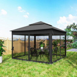 Outsunny Garden Folding Tent Heavy Duty Pop Up Gazebo For Party Black - thumbnail 9