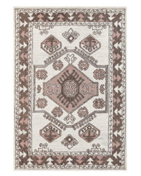 Beliani Area Rug 140 X 200 Cm - Hand-Tufted Wool, Low Pile, Geometric Boho Multicolour - thumbnail 1