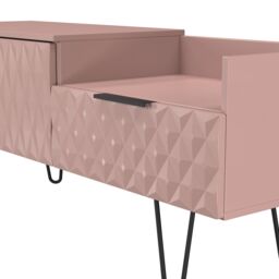 Anzio Matt Kobe Pink Media Unit With 2 Drawers, (H)51.6Cm X (W)127.9Cm X (D)39.3Cm - thumbnail 4