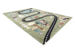 RugsX Carpet Fun Route For Children, Street, Animals Green 140X190 Cm - thumbnail 3