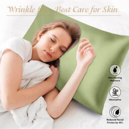 Ameha Mint Stain Silk Pillowcase Soft Anti Wrinkle Envelop Closure Pillow Cover For Hair & Skin Friendly 50X75Cm 4 Pair - thumbnail 2