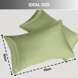 Ameha Mint Stain Silk Pillowcase Soft Anti Wrinkle Envelop Closure Pillow Cover For Hair & Skin Friendly 50X75Cm 4 Pair - thumbnail 6