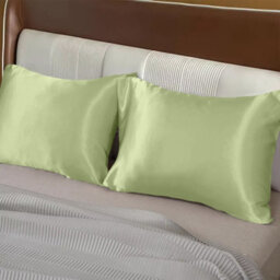 Ameha Mint Stain Silk Pillowcase Soft Anti Wrinkle Envelop Closure Pillow Cover For Hair & Skin Friendly 50X75Cm 4 Pair - thumbnail 3