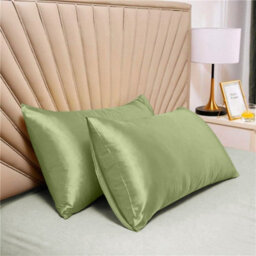 Ameha Mint Stain Silk Pillowcase Soft Anti Wrinkle Envelop Closure Pillow Cover For Hair & Skin Friendly 50X75Cm 4 Pair - thumbnail 4