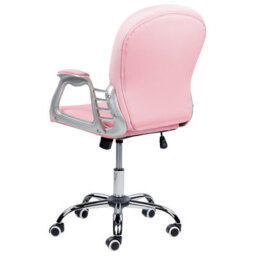 Beliani Desk Chair Princess Faux Leather Pink - thumbnail 6