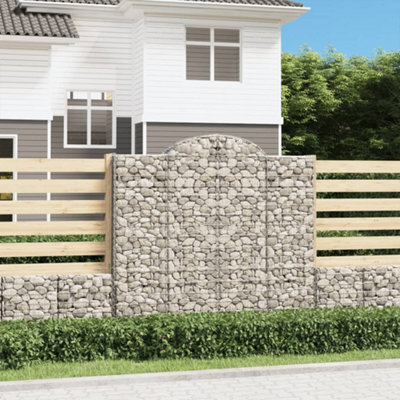 Berkfield Arched Gabion Baskets 10 Pcs 200X50X180/200 Cm Galvanised Iron - image 1