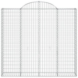 Berkfield Arched Gabion Baskets 10 Pcs 200X50X180/200 Cm Galvanised Iron - thumbnail 4