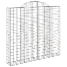Berkfield Arched Gabion Baskets 10 Pcs 200X50X180/200 Cm Galvanised Iron - thumbnail 3