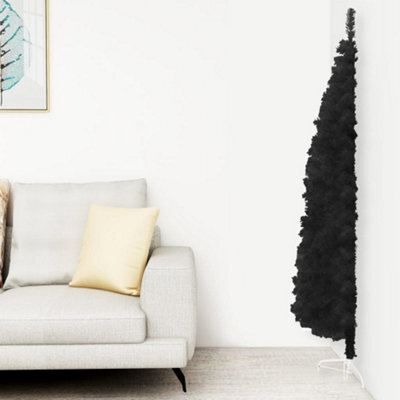 Berkfield Slim Artificial Half Christmas Tree With Stand Black 150 Cm - image 1