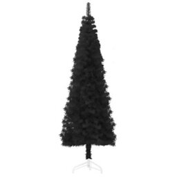 Berkfield Slim Artificial Half Christmas Tree With Stand Black 150 Cm - thumbnail 4