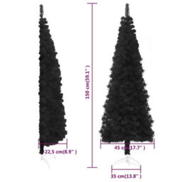 Berkfield Slim Artificial Half Christmas Tree With Stand Black 150 Cm - thumbnail 9