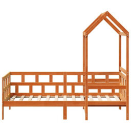 Berkfield Day Bed With Roof Without Mattress Wax Brown 80X200 Cm Solid Wood - thumbnail 4