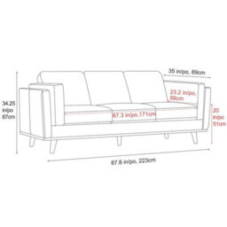 Valencia Artisan Leather Three Seats Sofa Blue Nappa 11000 Top Grain Leather Alder Wood Legs And Frame - thumbnail 3