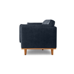 Valencia Artisan Leather Three Seats Sofa Blue Nappa 11000 Top Grain Leather Alder Wood Legs And Frame - thumbnail 9
