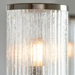 Luminosa Lighting Luminosa Henbury Multi Arm Pendant Ceiling Light Bright Nickel Plate, Ribbed Bubble Glass, 5X E14 - thumbnail 5