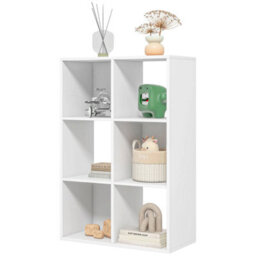 FURNOLD 6 Cube Freestanding Storage Unit Bookcase White - thumbnail 9