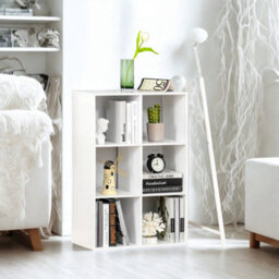 FURNOLD 6 Cube Freestanding Storage Unit Bookcase White - thumbnail 2
