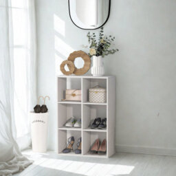 FURNOLD 6 Cube Freestanding Storage Unit Bookcase White - thumbnail 3