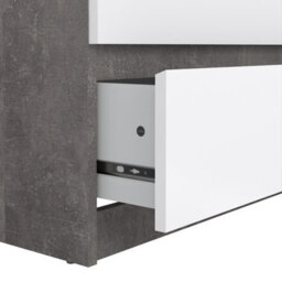 Furniture To Go Naia Wide Chest Of 6 Drawers (3+3) In Concrete And White High Gloss (W) 153.8 X  (H) 70.1 X (D) 50Cm - thumbnail 7