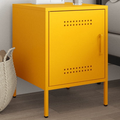 Berkfield Bedside Cabinet Mustard Yellow 36X39X50.5 Cm Steel - image 1
