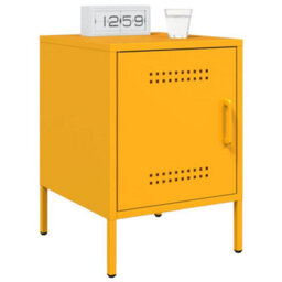 Berkfield Bedside Cabinet Mustard Yellow 36X39X50.5 Cm Steel - thumbnail 4