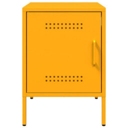 Berkfield Bedside Cabinet Mustard Yellow 36X39X50.5 Cm Steel - thumbnail 6