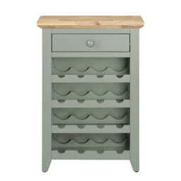 Statement Furniture Florence Wine Rack With Drawer - Sage Green