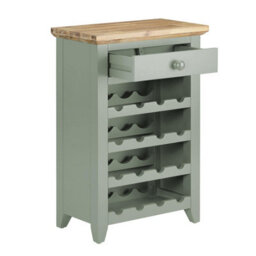 Statement Furniture Florence Wine Rack With Drawer - Sage Green - thumbnail 4
