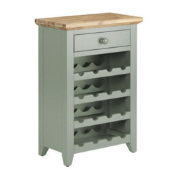 Statement Furniture Florence Wine Rack With Drawer - Sage Green - thumbnail 2