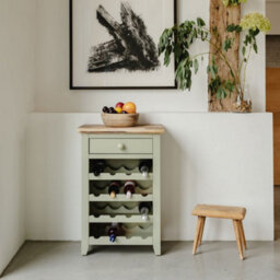 Statement Furniture Florence Wine Rack With Drawer - Sage Green - thumbnail 6