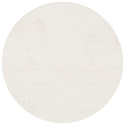 Berkfield Table Top White Radius 50X2.5 Cm Solid Wood Pine - image 1