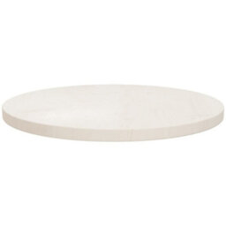 Berkfield Table Top White Radius 50X2.5 Cm Solid Wood Pine - thumbnail 2