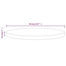 Berkfield Table Top White Radius 50X2.5 Cm Solid Wood Pine - thumbnail 6