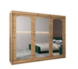 Arte Uppsala T3 Sliding Door Wardrobe 250Cm In Oak Artisan - Mirrored Storage With Natural Warmth - thumbnail 2