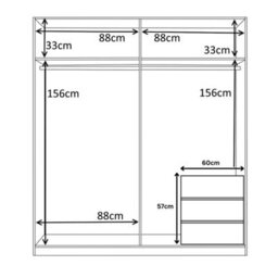 Direct Furniture Suppliers Ltd Max 4 Door Wardrobe 180Cm Wide In White + Arc Internal 3 Drawer Chest Bundle - thumbnail 5