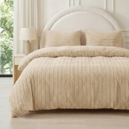 Darphe Coffee 3 Pcs Single Size Stripe Duvet Cover Set With Pillowcases 135 X 200 Cm - thumbnail 2